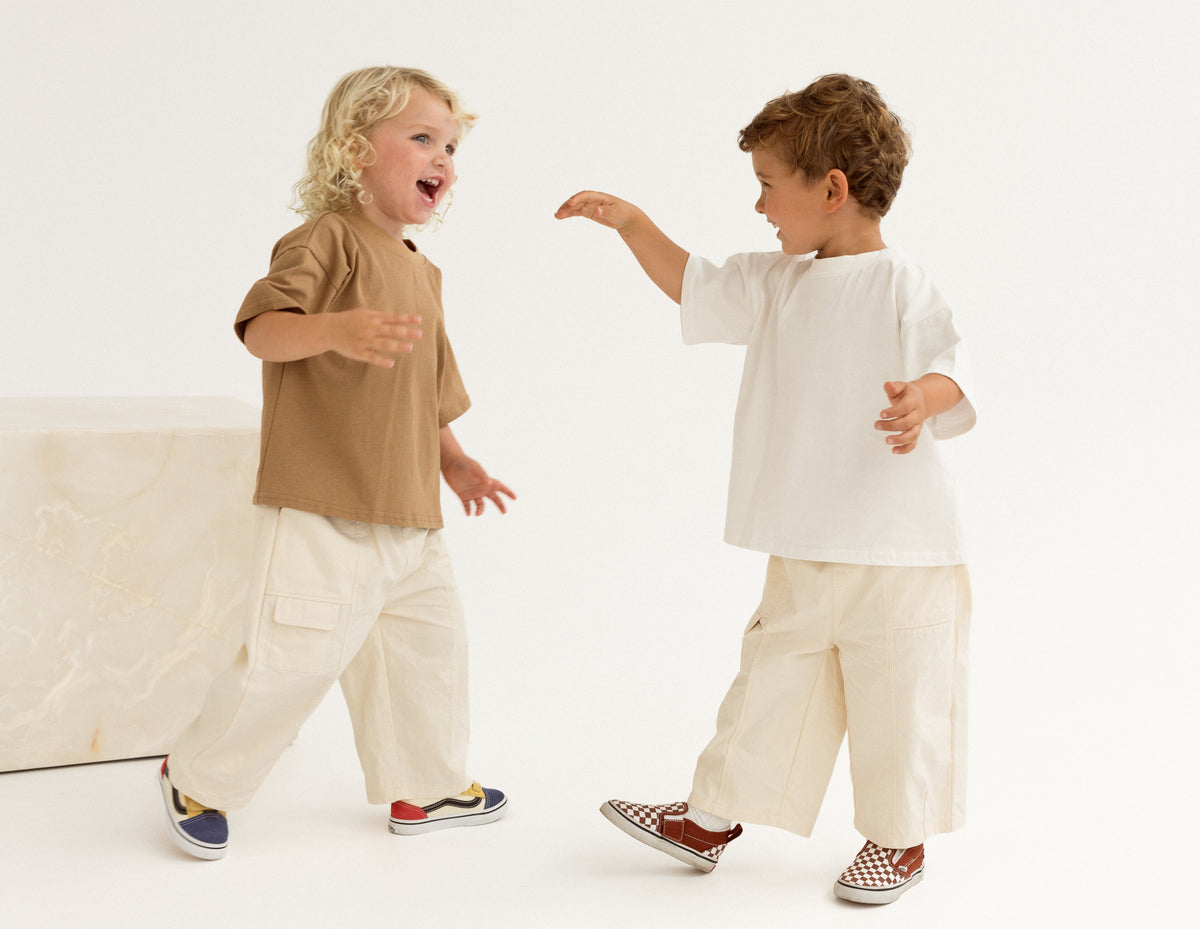 Arlo and Atlas cream explore pants for boys